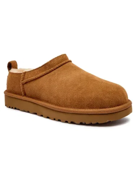 UGG De piele mules încălțăminte W CLASSIC MICRO cu adaos de lână maro