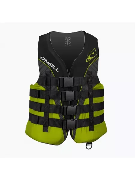 Olcsóbban. Biztonsági mellény O'Neill Superlite ISO Vest cblack/lime/smoke lime. Méret: S fekete