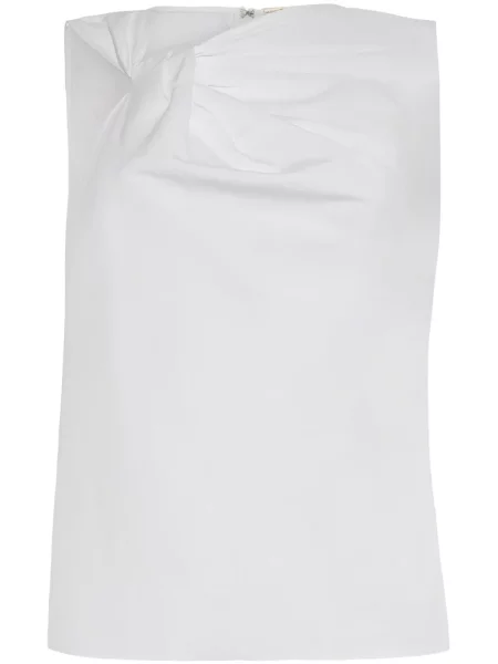Top Adam Lippes din poplin alb