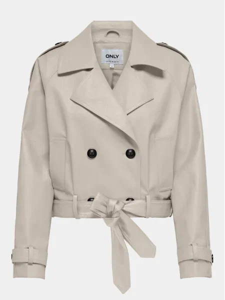 ONLY Geacă din imitație de piele Vera Gri alb