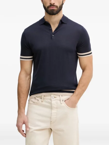 Scurt tricou polo Guess cu dungi albastru