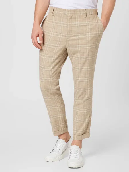 BURTON MENSWEAR LONDON Pantaloni eleganți bej / gri alb
