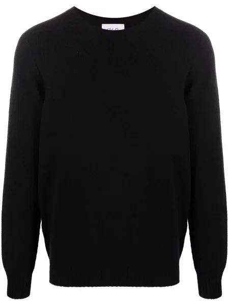 Sweter D4.0 wełniany prążkowany czarny