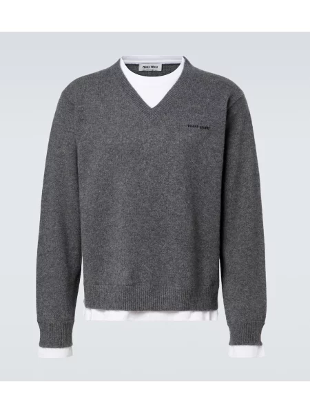 Pulover Miu Miu din cașmir gri