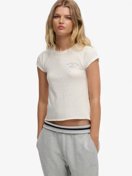 Superdry & Co Tricou Athletic Essentials lână alb