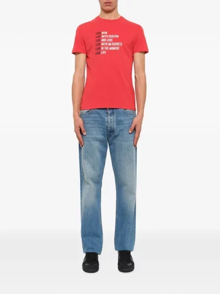 Tricou Neil Barrett cu imagine roșu