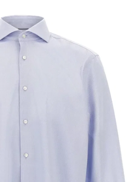 Cămașă Boss din țesătură twill albastru