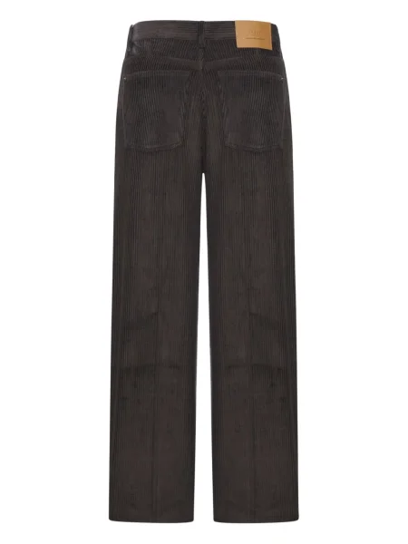 Pantaloni Ami Paris de catifea cord gri