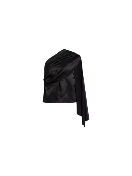 Satynowy top Alberta Ferretti czarny