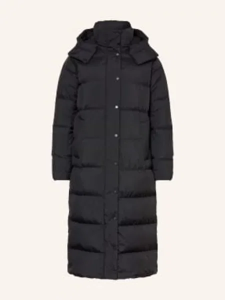 Lululemon Puchowy Płaszcz Wunder Puff Z Odpinanym Kapturem schwarz czarny