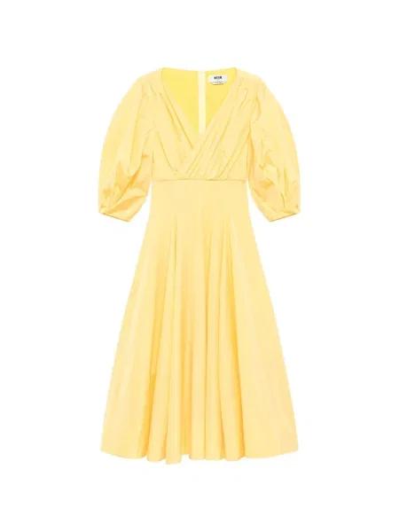 Rochie midi Msgm plic galben