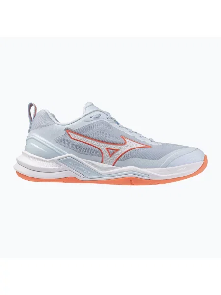 Încălțăminte de handbal pentru femei Mizuno Wave Stealth Elite blue finch/white alb