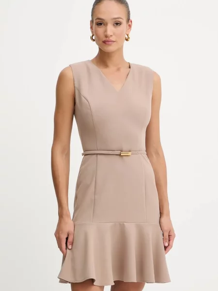 Haljina Marciano Guess DALIA mini širi se prema dolje bež