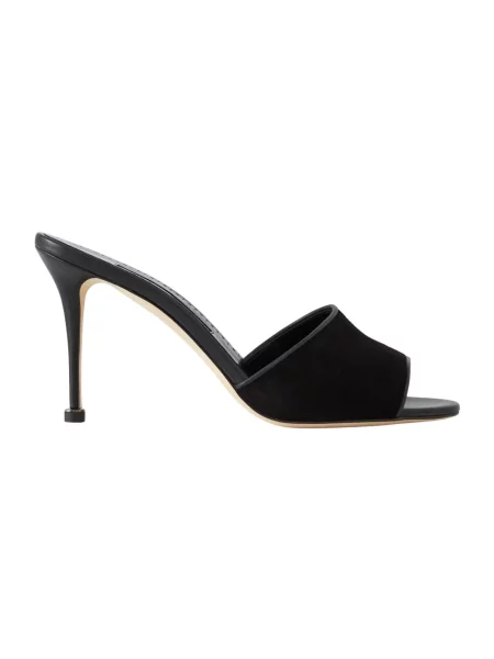 Klapki Manolo Blahnik skórzane czarne