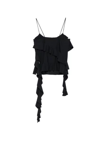 Remenčić top Love Moschino s volanima crna