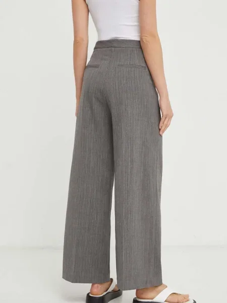 Kalhoty Lovechild široké high waist šedá