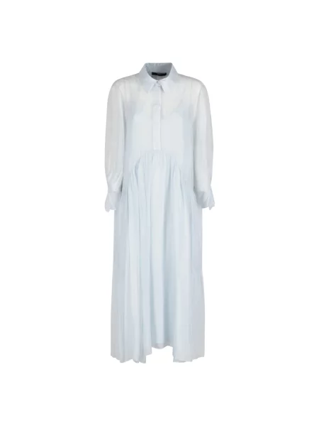 Sukienka Seventy z falbankami niebieska