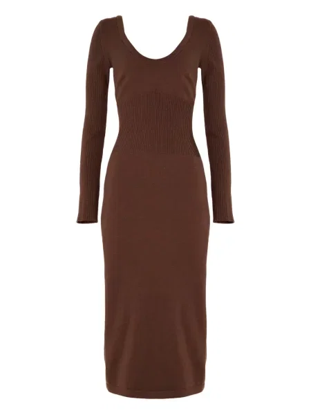 Rochie midi Wolford până la genunchi de costum maro