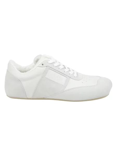 Maison Margiela Obuwie Mężczyzna 43 EU Wytłaczane Sneakersy z Przodem na Sznurowadła biały