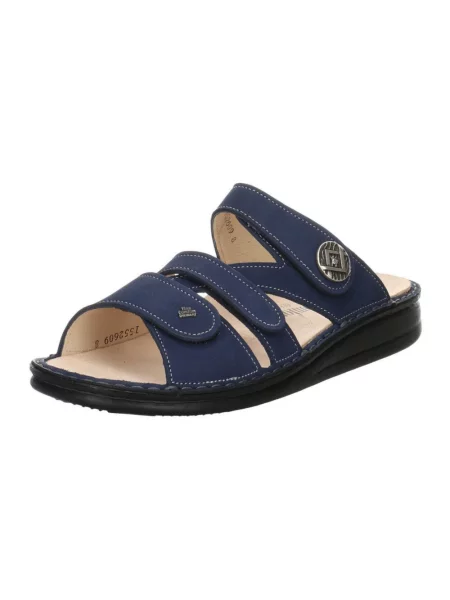 Klapki Finn Comfort skórzane niebieskie