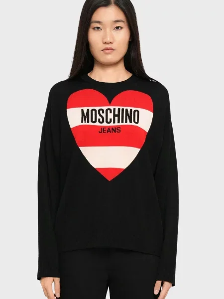 Шерстяной свитер Moschino черный