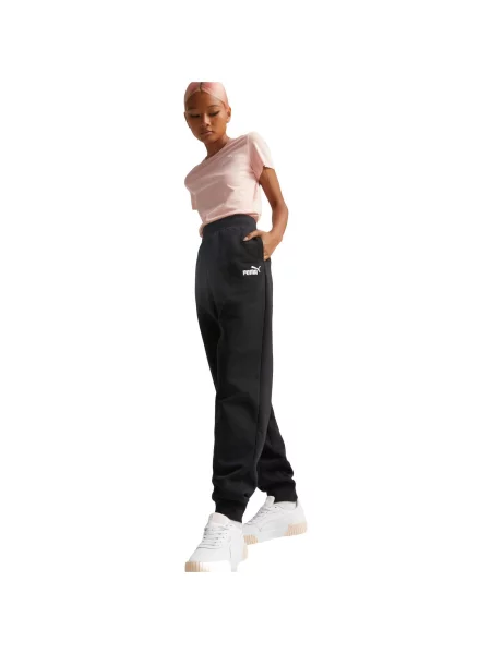 Spodnie Pum ESS+ Embroidery High-Waist Pants FL czarne