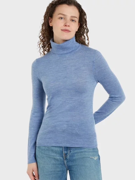 Вовняна водолазка Tommy Hilfiger блакитна