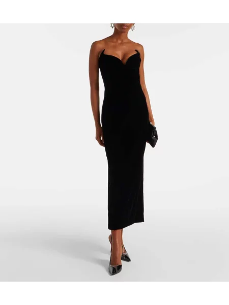 Rochie Mugler de catifea de costum negru