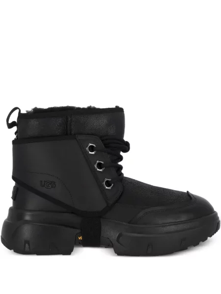 Buty trekkingowe Ugg sznurowane skórzane trekkingowe czarne