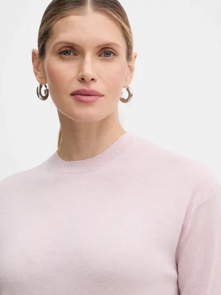 Шерстяной легкий свитер Weekend Max Mara розовый