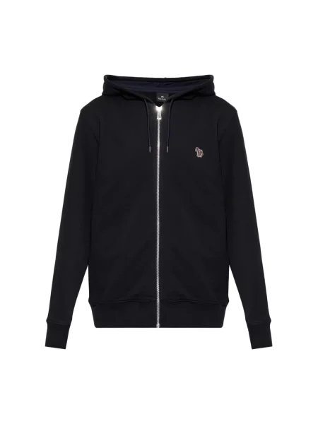 Bluza z kapturem Ps By Paul Smith z kapturem w zebrę z logo czarna