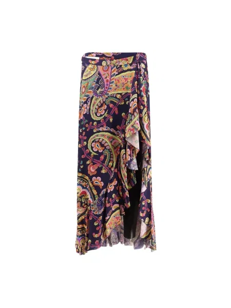 Długa spódnica maxi Etro z falbankami z wzorem paisley