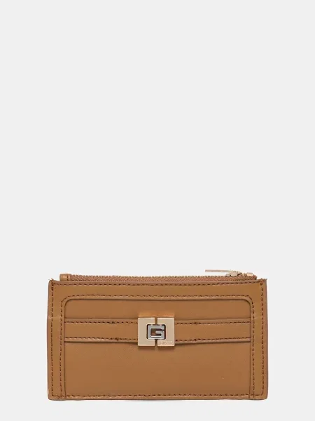 Кожен портфейл Guess дамски кафяво