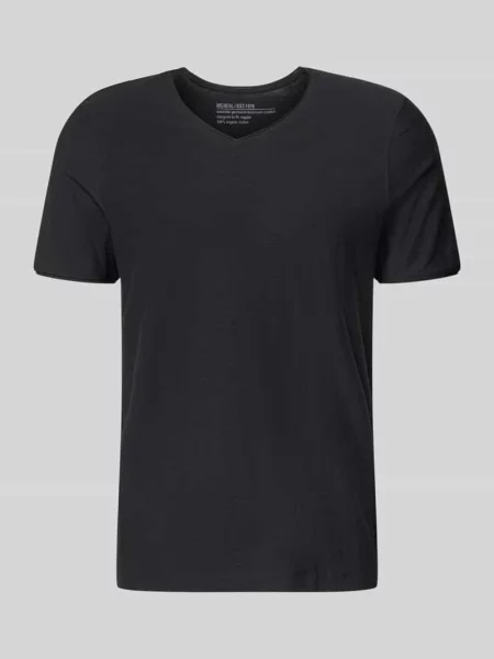 T-shirt z dekoltem w serek i zrolowanym brzegiem Mcneal czarna