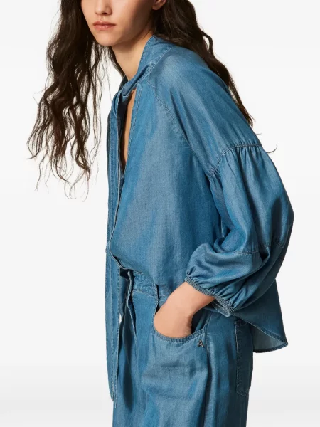 Cămașă din denim Twinset albastru