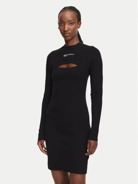 Karl Lagerfeld Jeans Rochie tricotată negru