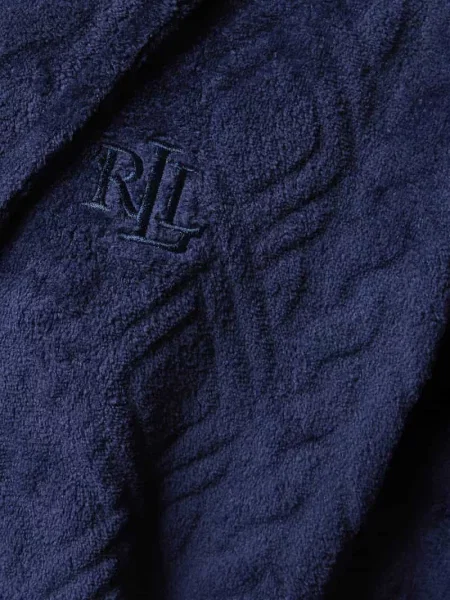 Szlafrok o kroju relaxed fit z naszywanymi Lauren Ralph Lauren granatowy