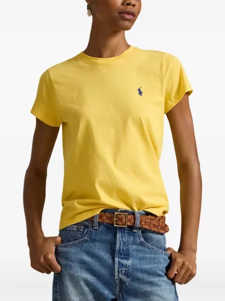 Vunena majica Polo Ralph Lauren s okruglim izrezom iznad koljena narančasta