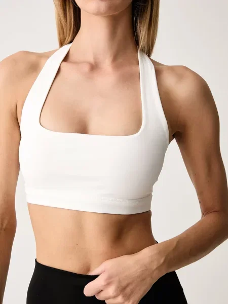 Le Privé спортен сутиен HALTER BRA бяло
