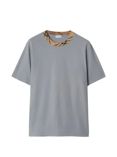 Tricou Burberry în carouri gri