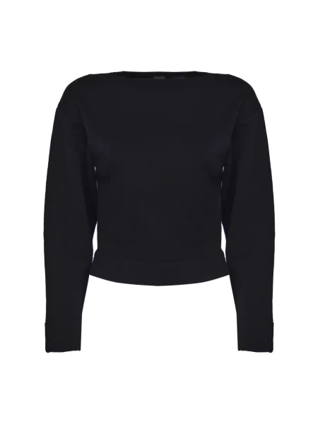 Sweter Pinko z dekoltem w łódkę czarny