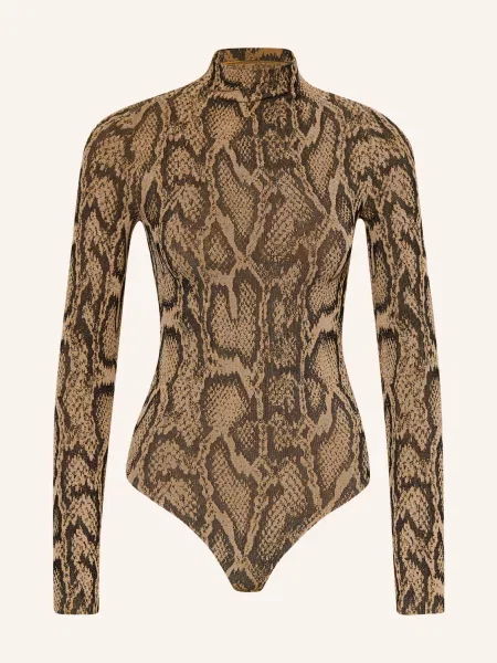 Wolford Kalhotky String Body Shimmering Python S Třpytivou Přízí béžová černá