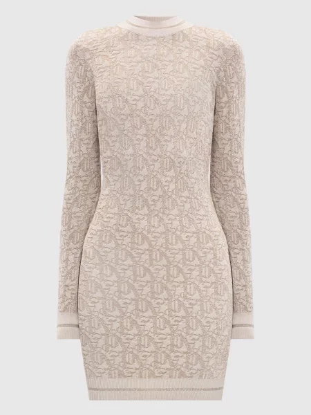 Сукня міні з люрексом Palm Angels S бежева