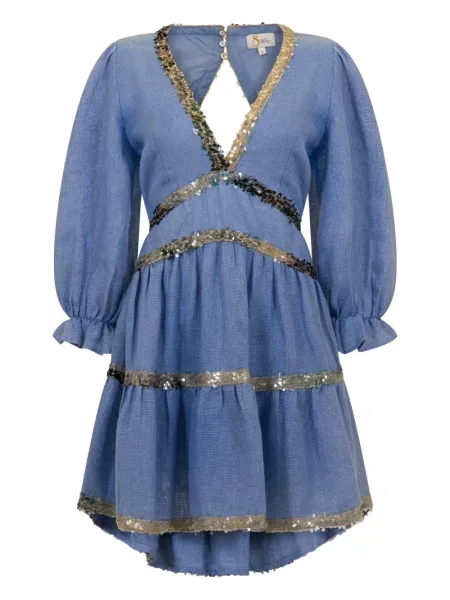 Rochie mini Sana Osmani cu paiete de costum albastru