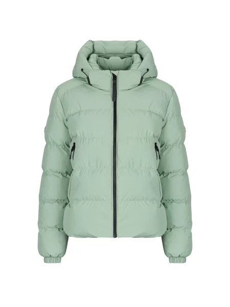 Geacă cu puf Superdry cu glugă verde