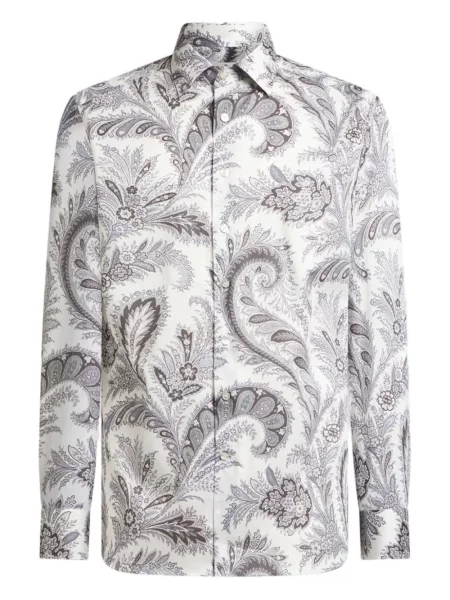 Cămașă Etro cu imagine cu model paisley gri