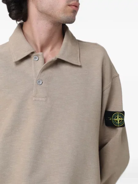 Pulover Stone Island de lână cu strasuri maro