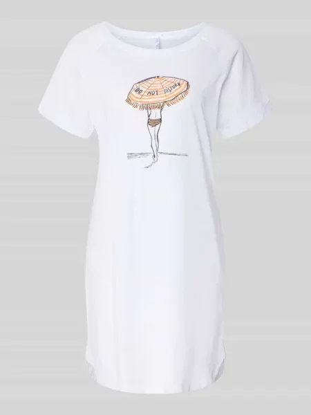 Koszula nocna o kroju oversized z nadrukiem z motywem model Sommerliebe' Louis & Louisa biała
