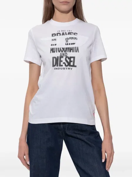 Tricou Diesel cu imagine alb