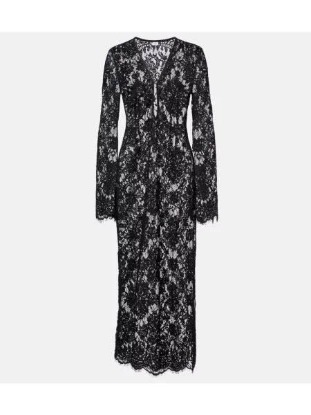 Rochie maxi Bananhot din dantelă de costum negru